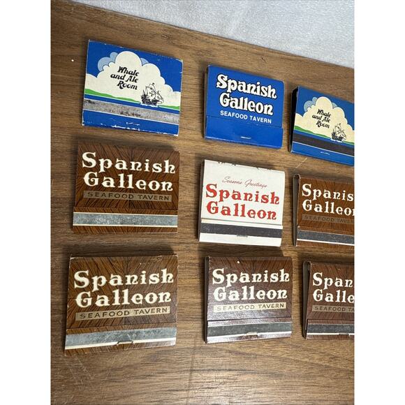 Spanish Galleon Seafood Tavern Matchbook Lot Dallas Fort Worth Restaurant NOS - Picture 6 of 8